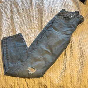 7 For All Mankind Blue Skinny Jeans